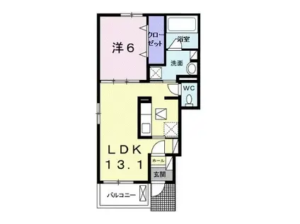 ブライト605レジデンスIIB(1LDK/1階)の間取り写真