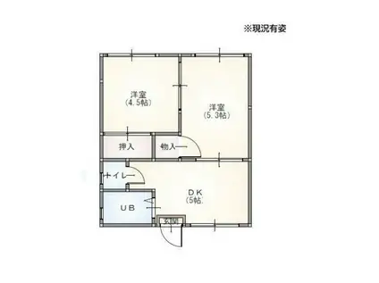 ヴェルデ(2DK/1階)の間取り写真