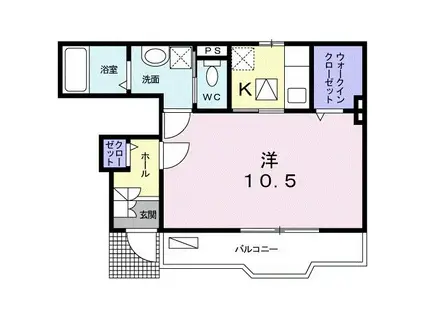 レスコアーヌ(1K/1階)の間取り写真