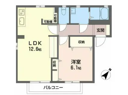 アン ソレーユ(1LDK/1階)の間取り写真