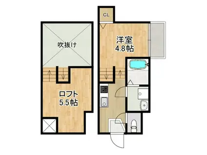 MODERN PALAZZO ISAHAYA HATTEN(1SK/1階)の間取り写真