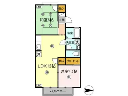 サンシャインK(2LDK/2階)の間取り写真