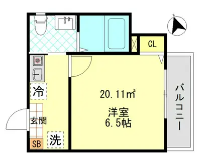 グレイス四つ木(1K/1階)の間取り写真
