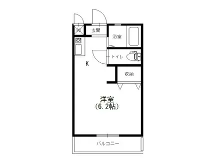 白山ハイツ(ワンルーム/2階)の間取り写真