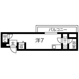 PRE CHER 浄心(1K/2階)の間取り写真