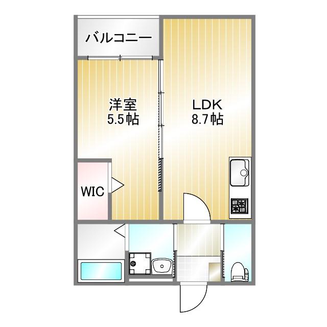 シーポート(1LDK/1階)の間取り写真