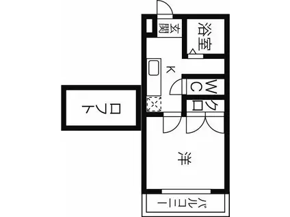 パルテネール北及 S棟(1K/2階)の間取り写真