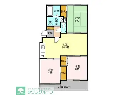 ヴェラクレスト壱番館(3LDK/2階)の間取り写真