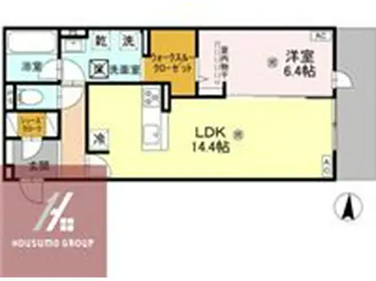 D-RESIDENCE中桜塚(1LDK/2階)の間取り写真