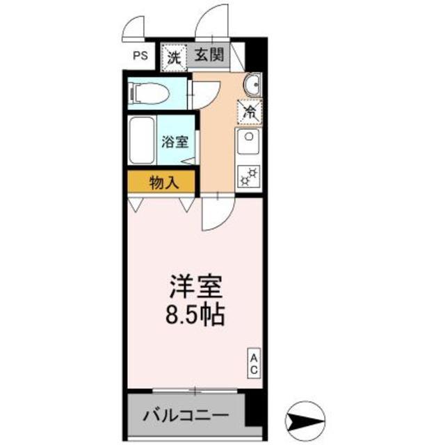 カスタリア京都西七条(1K/2階)の間取り写真
