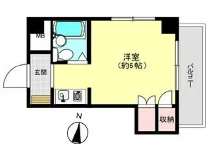 ホワイトウィング越野(ワンルーム/5階)の間取り写真