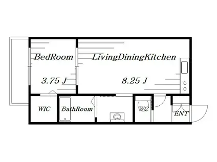 SUN HORIZON I(1LDK/1階)の間取り写真