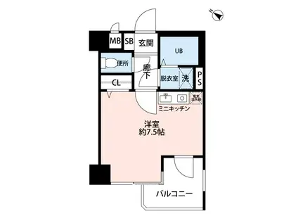 FLEX博多V(ワンルーム/2階)の間取り写真