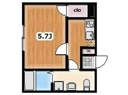 AMBITION古千谷本町(1K/3階)の間取り写真