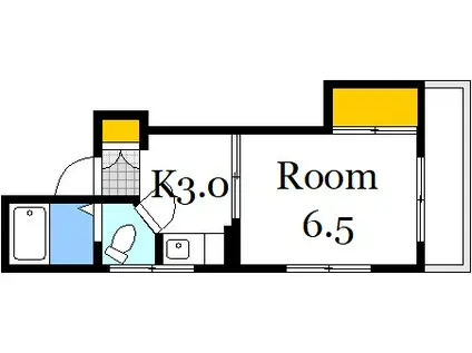 ホワイトコートセザム(1DK/4階)の間取り写真