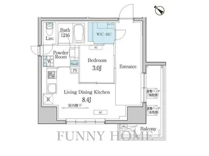 デュオフラッツ池尻大橋(1LDK/11階)の間取り写真