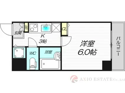 U-RO新大阪(1K/2階)の間取り写真