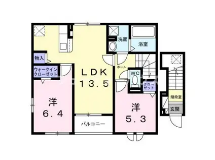 サンライズ・MITO B(2LDK/2階)の間取り写真