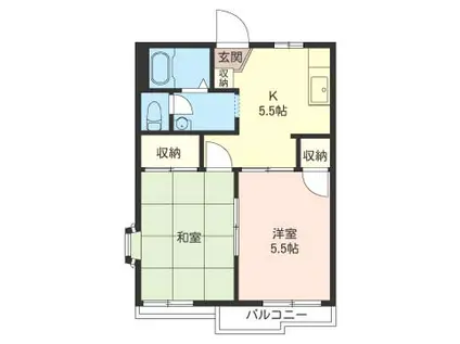 サンモール瀬谷(2K/2階)の間取り写真