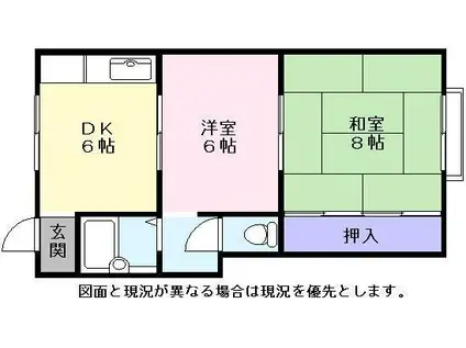 オアシスHIRATA(2DK/2階)の間取り写真