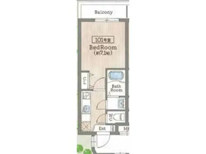 KORE・YIELD千里丘(1K/1階)の間取り写真