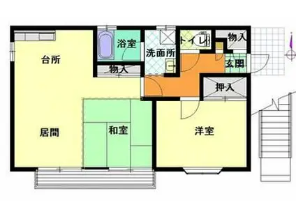 パステル2(2LDK/1階)の間取り写真