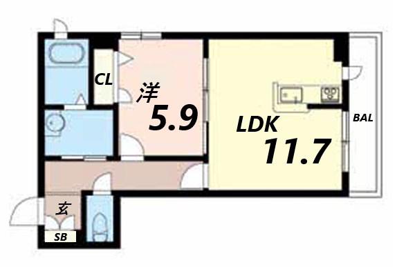F-SITE東雲(1LDK/3階)の間取り写真