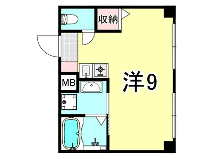 オーラ・コート杭瀬(ワンルーム/3階)の間取り写真