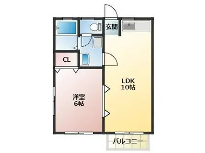 SILENCE S(1LDK/2階)の間取り写真