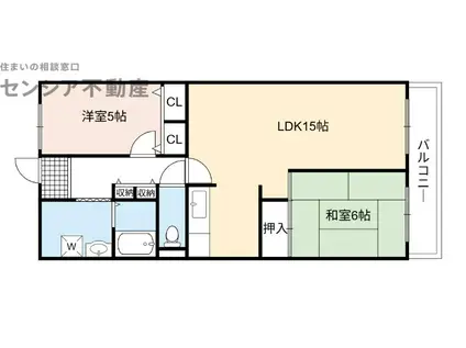 ネオコーポ鶴見緑地(2LDK/9階)の間取り写真