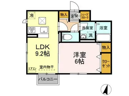 CASA SERENA・CASA VIVACE カーサヴィヴァーチェ(1LDK/1階)の間取り写真