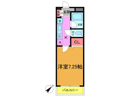 コスモグランデ(1K/3階)の間取り写真