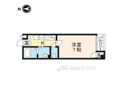 フェアリーベル二条城(1K/3階)の間取り写真