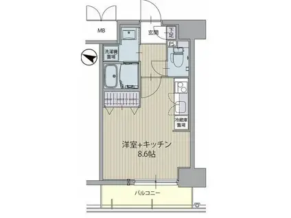 パルティール金山(ワンルーム/3階)の間取り写真