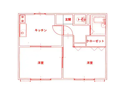 パナハイツ小川B(2DK/1階)の間取り写真