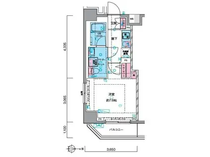 GENOVIA押上SKYGARDEN(1K/9階)の間取り写真