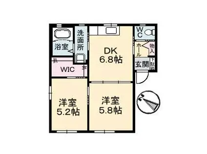 メゾン・ド・マシィ(2DK/1階)の間取り写真