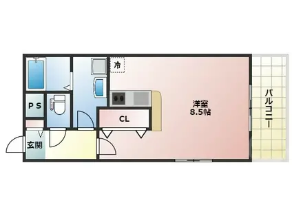 PROTOS ZERO(ワンルーム/3階)の間取り写真