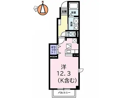 エスペランサ翔(ワンルーム/1階)の間取り写真