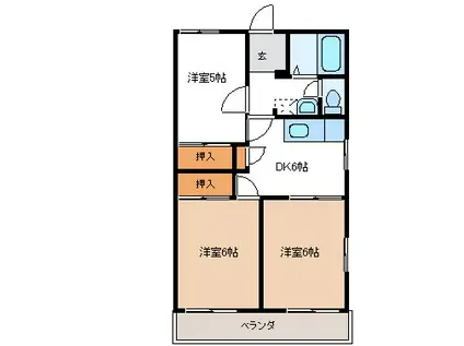 グリーンコーポA(3DK/1階)の間取り写真