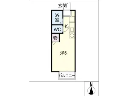 ピアセジュール(ワンルーム/2階)の間取り写真