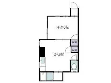 平野荘(1DK/1階)の間取り写真