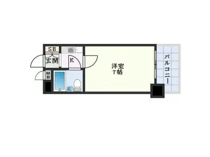 ロマネスク下通南(ワンルーム/8階)の間取り写真