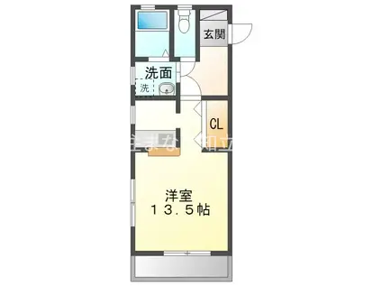 パームタウンノース(ワンルーム/2階)の間取り写真