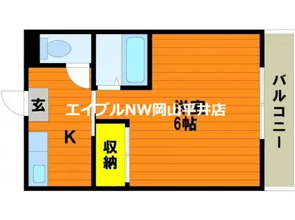 アーバンライフ泉田 I(1K/4階)の間取り写真