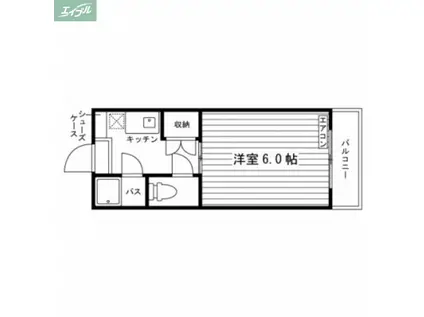 カレッジハイツ岡山(1K/2階)の間取り写真
