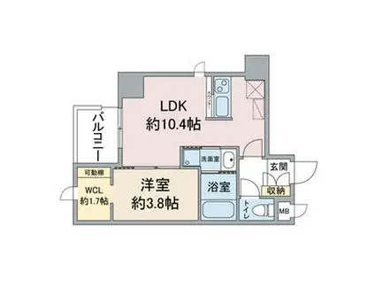 THE 9TH RESIDENCE SAKAE SIDE(1LDK/6階)の間取り写真