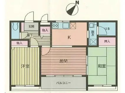 サンライズ相模原(3K/3階)の間取り写真
