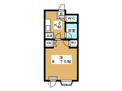 コーポソイビーンウエストツリー(1K/1階)の間取り写真