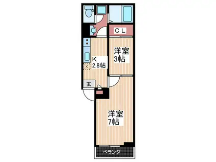 REGALEST LARC UJINA-MIYUKI II(2K/2階)の間取り写真